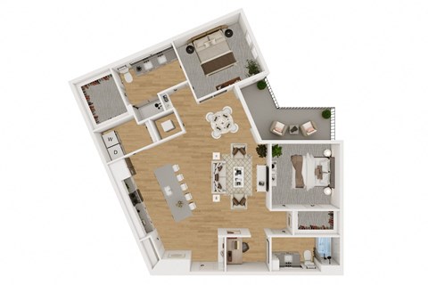 Floor plan for 2 beds, 2 baths, 1419 sqft